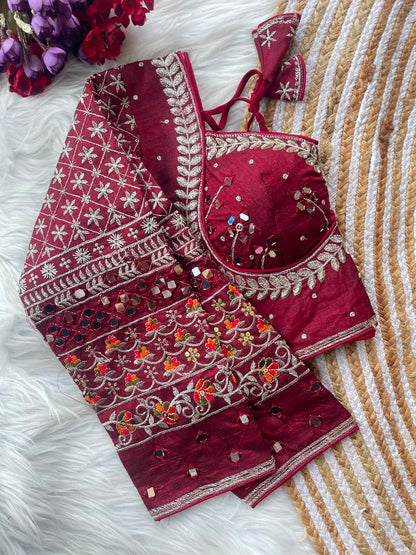 Navratri Special Mirror Work Blouse For Saree or Skirt