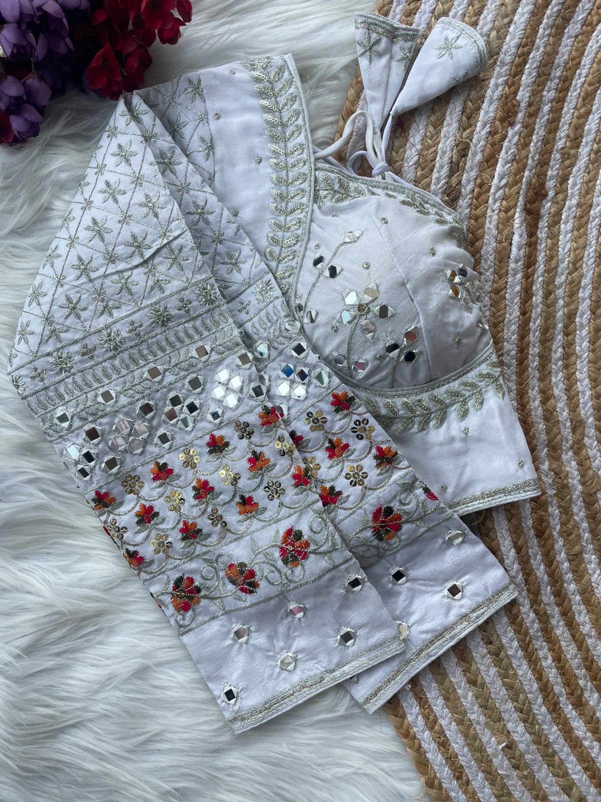 Navratri Special Mirror Work Blouse For Saree or Skirt