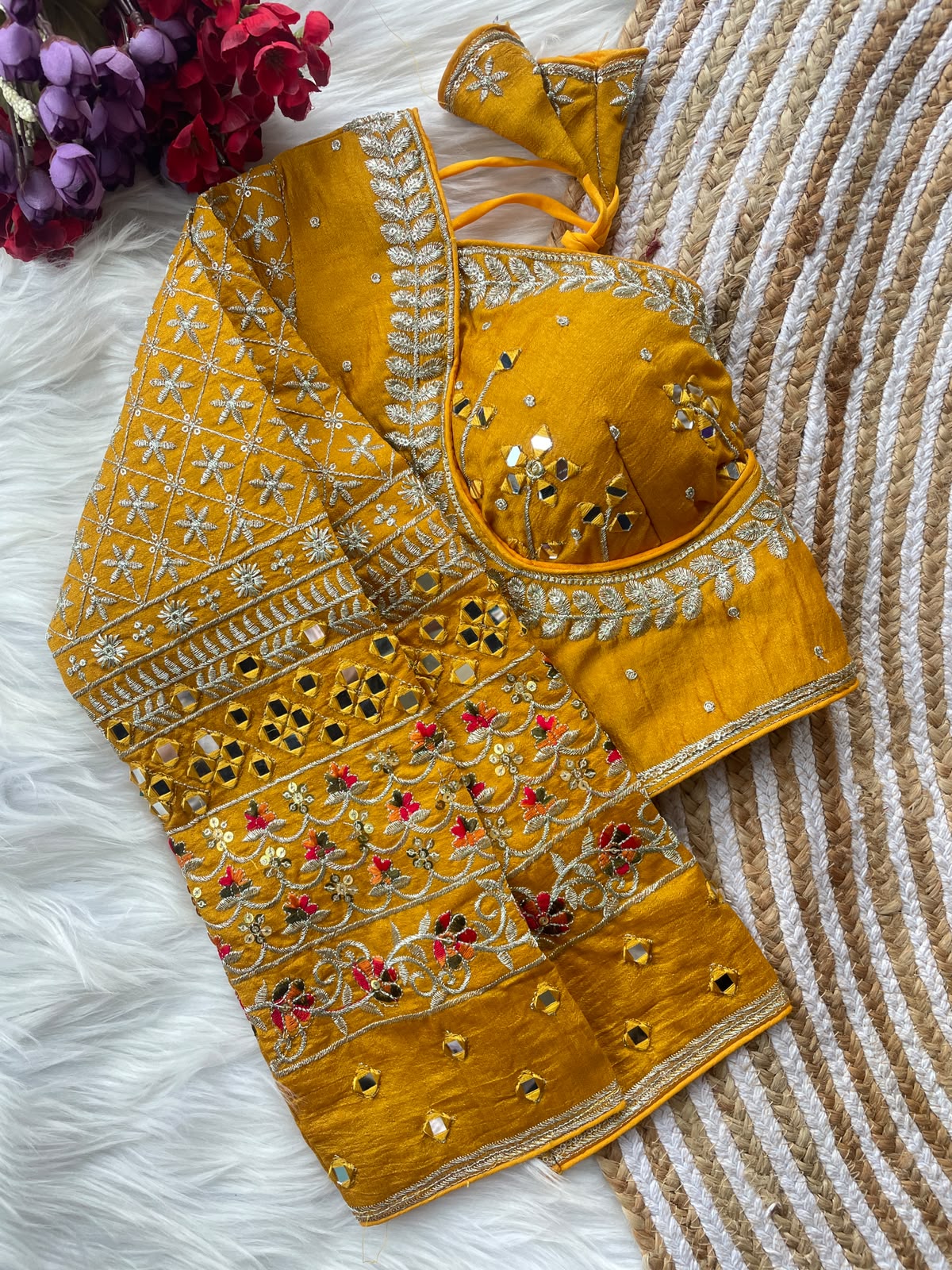 Navratri Special Mirror Work Blouse For Saree or Skirt