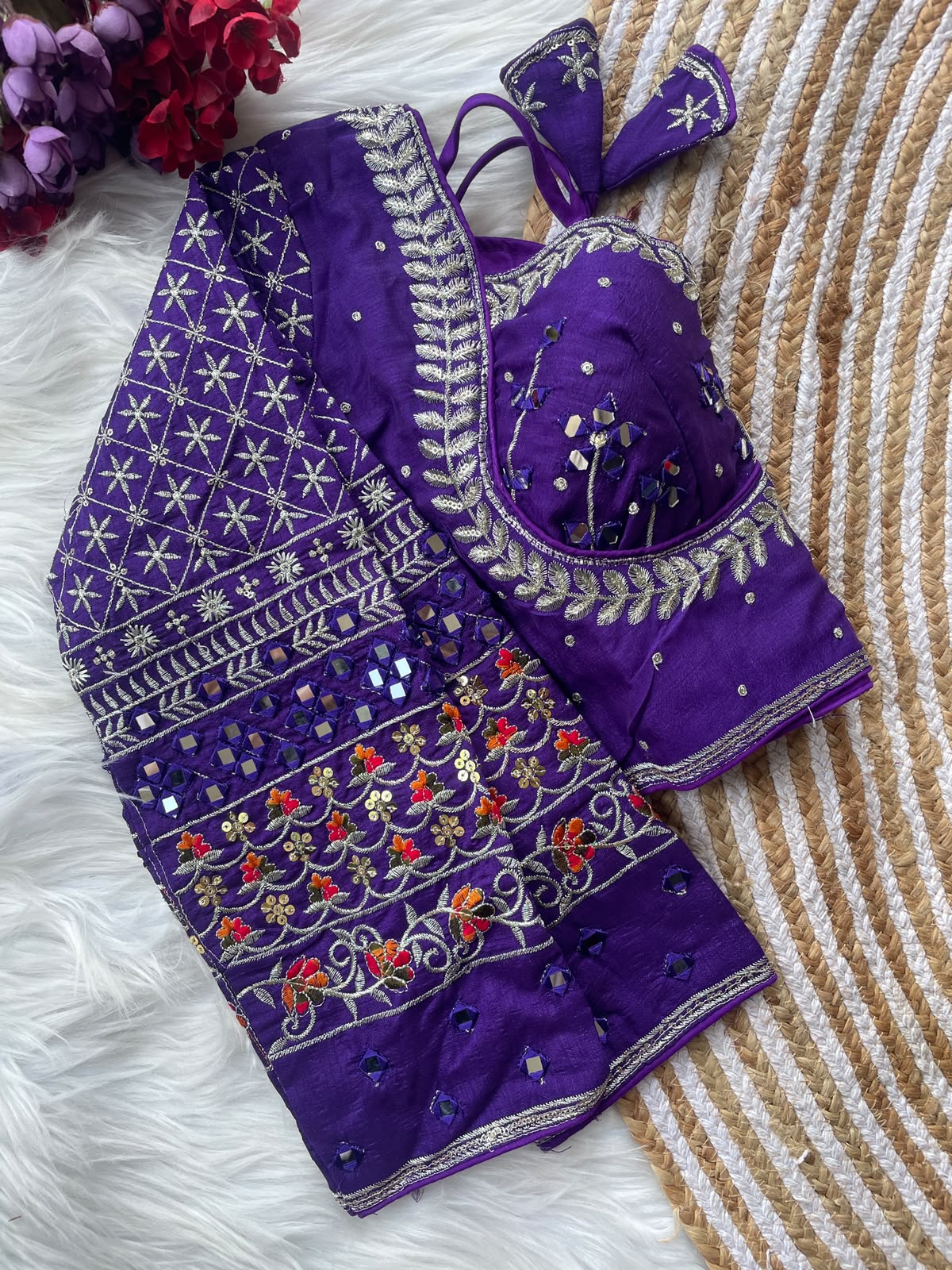 Navratri Special Mirror Work Blouse For Saree or Skirt