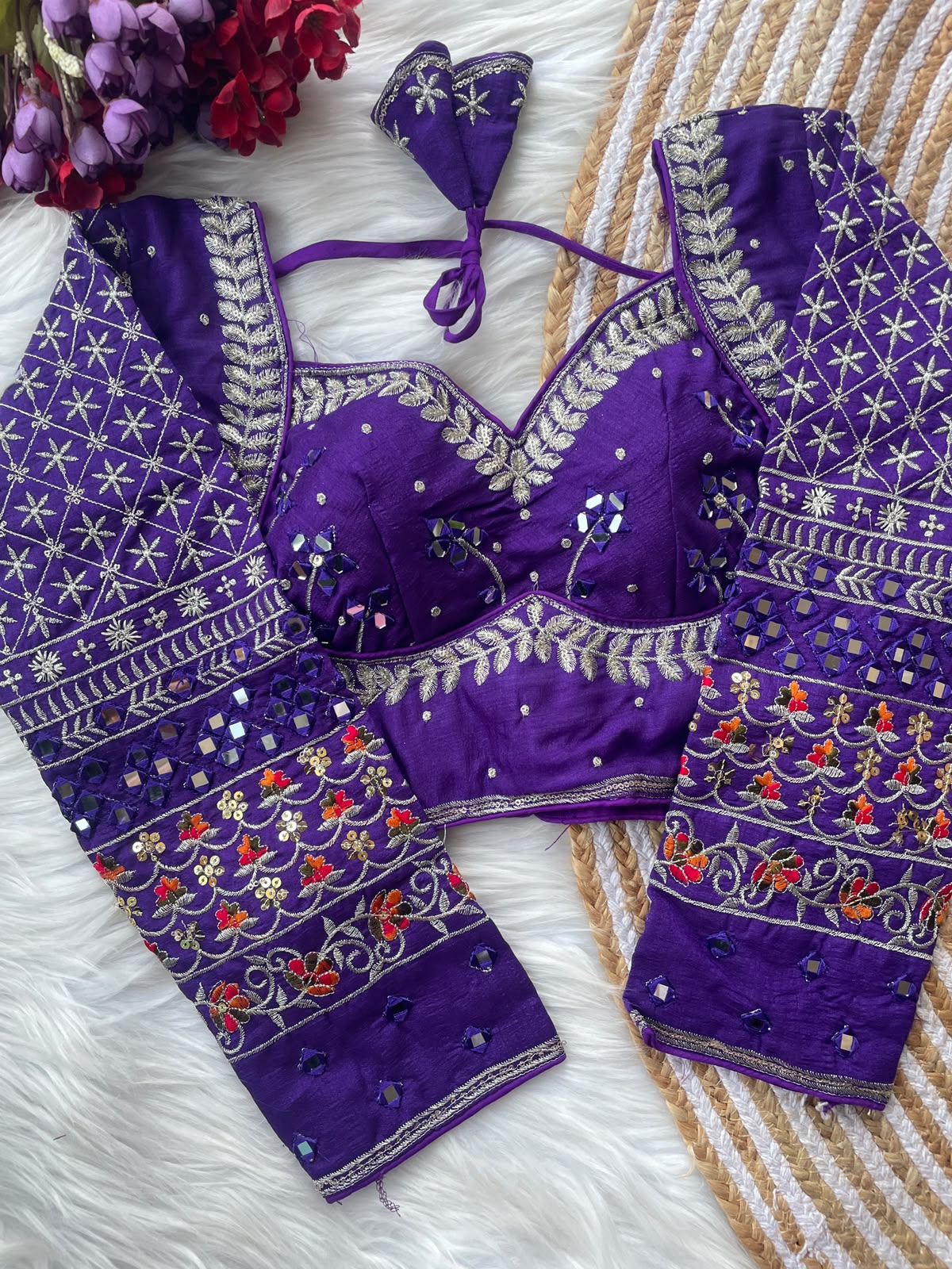 Navratri Special Mirror Work Blouse For Saree or Skirt