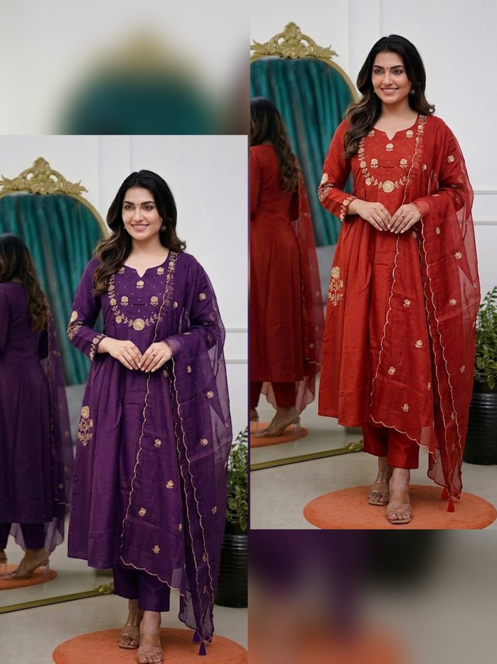 Graceful Chanderi Silk Suit Set With Organza Dupatta