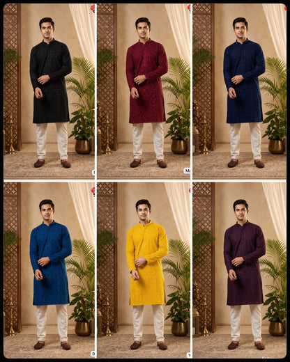 Chic Chikankari Premium Men's Kurta Set
