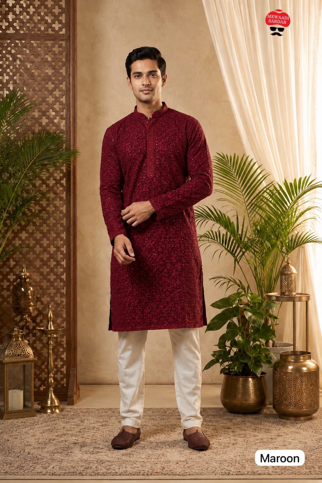Chic Chikankari Premium Men's Kurta Set