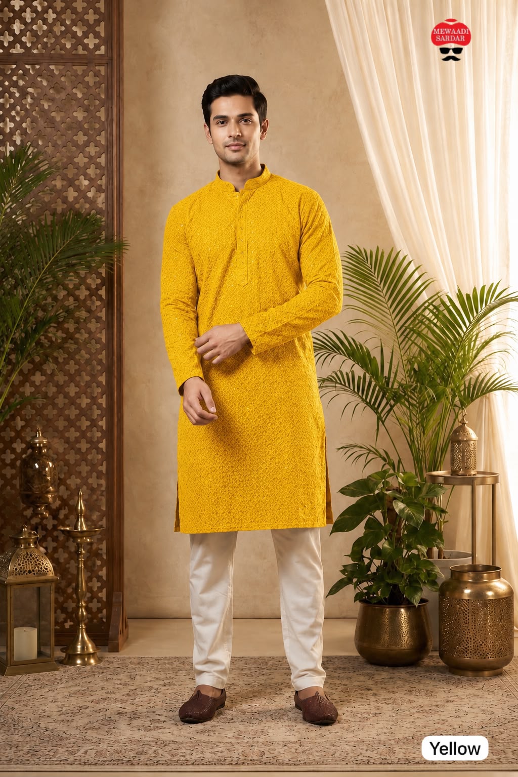 Chic Chikankari Premium Men's Kurta Set