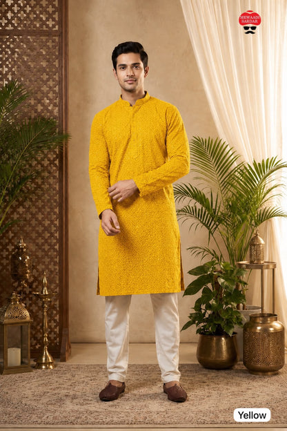 Chic Chikankari Premium Men's Kurta Set