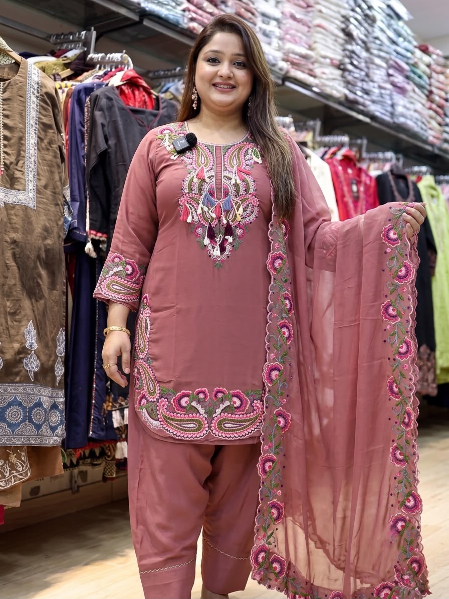 Premium Heavy Georgette Farshi Suit Set