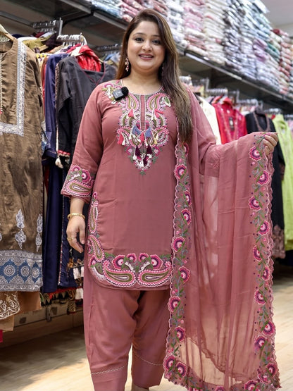 Premium Heavy Georgette Farshi Suit Set
