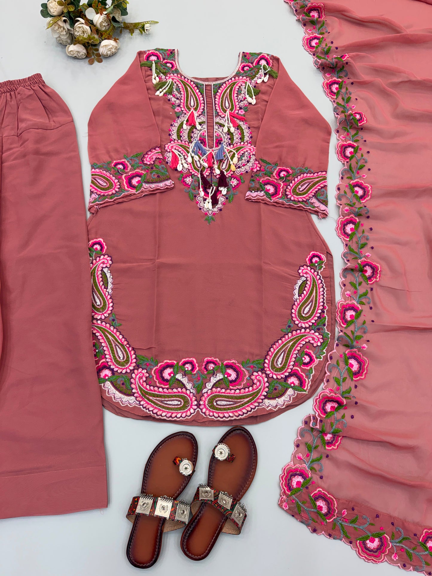Premium Heavy Georgette Farshi Suit Set