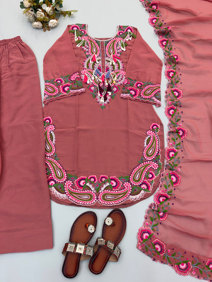 Premium Heavy Georgette Farshi Suit Set