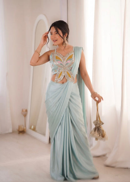 Gorgeous Ready-to-Wear Embroidered Saree