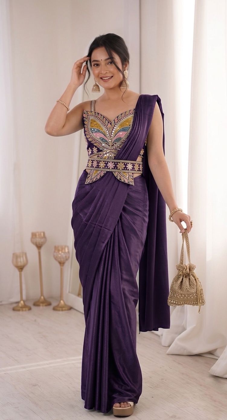 Gorgeous Ready-to-Wear Embroidered Saree