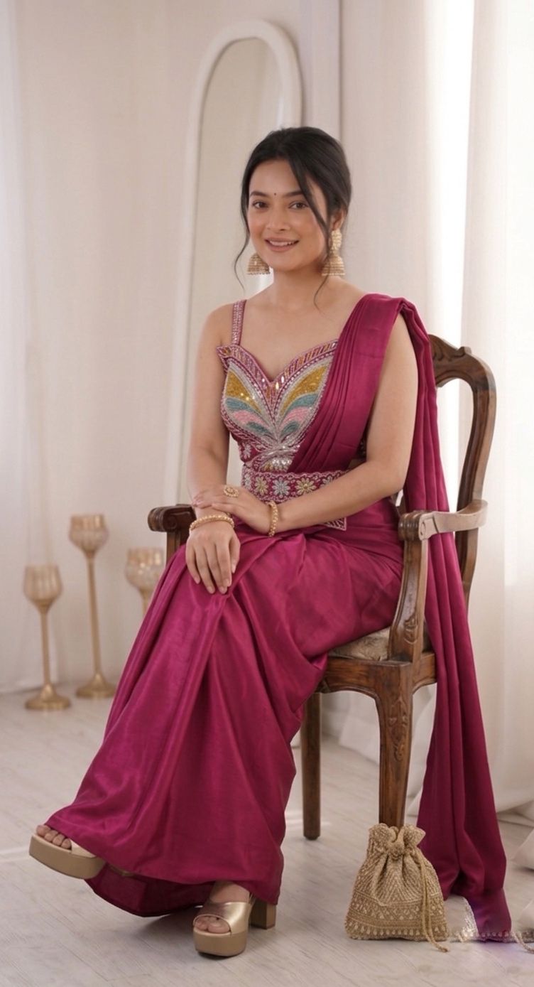 Gorgeous Ready-to-Wear Embroidered Saree