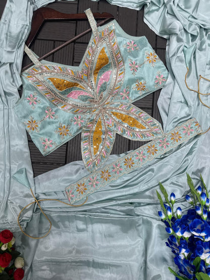 Gorgeous Ready-to-Wear Embroidered Saree