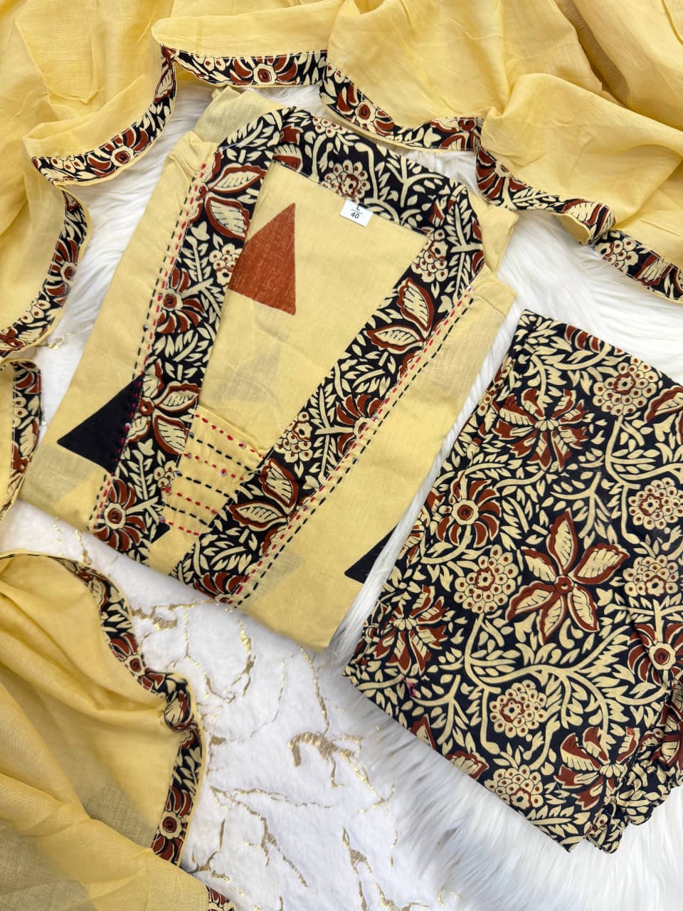Stylish Ajrakh Print Pure Cotton Kurta Set