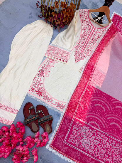 Designer Pink Party Wear Farshi Palazzo Set