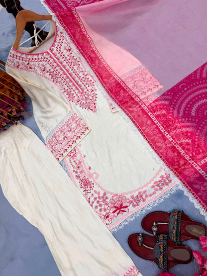 Designer Pink Party Wear Farshi Palazzo Set