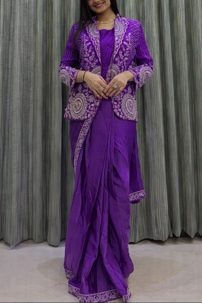 Ready-to-Wear Saree with Designer Jacket