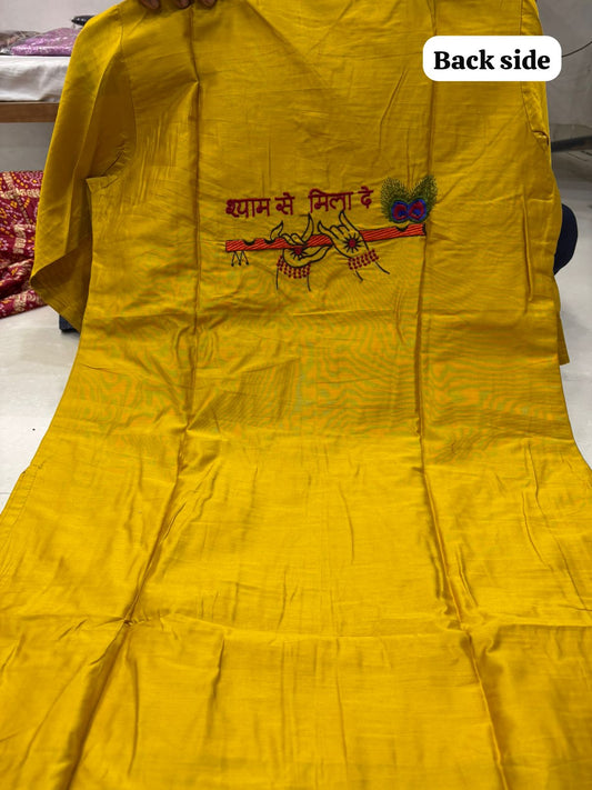 Radhe Radhe Chanderi Muslin Kurti With Chinon Dupatta