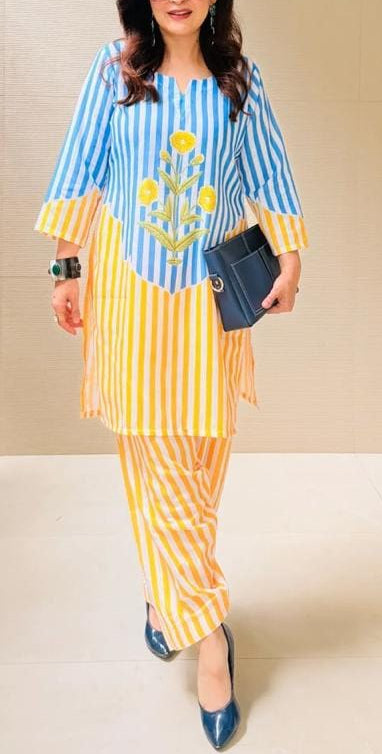 Stylish Striped Cotton Co-ord Set