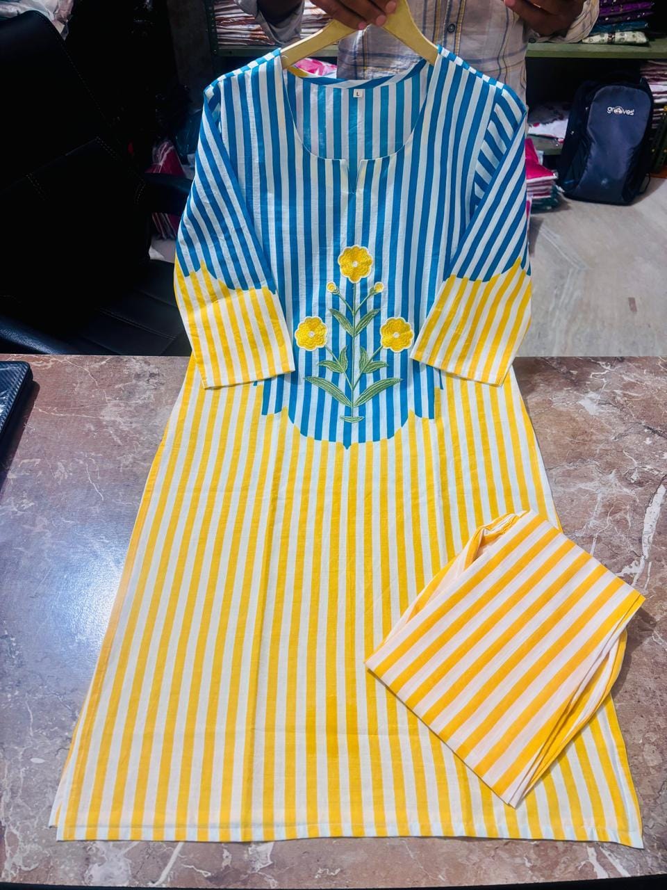 Stylish Striped Cotton Co-ord Set