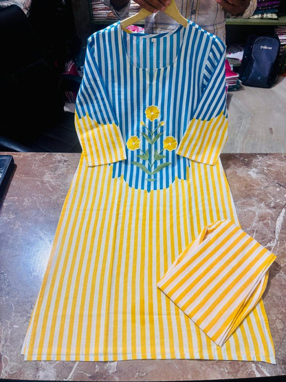 Stylish Striped Cotton Co-ord Set
