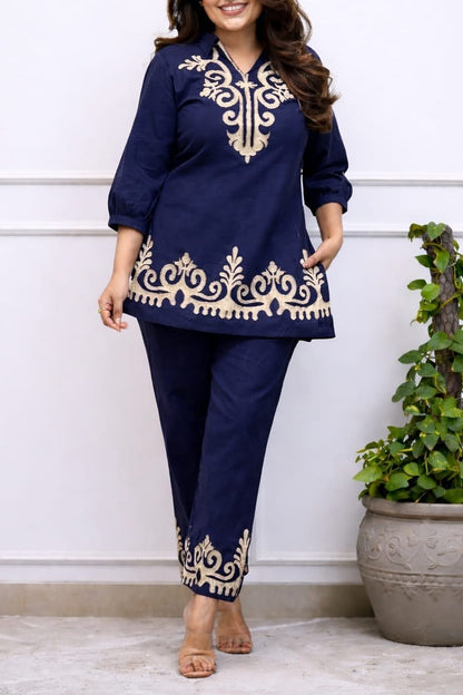 Stunning Embroidered Cotton Co-ord Set