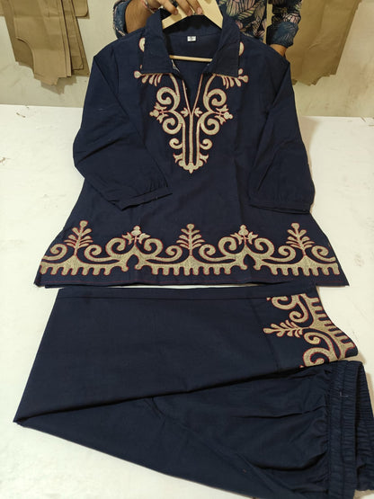 Stunning Embroidered Cotton Co-ord Set