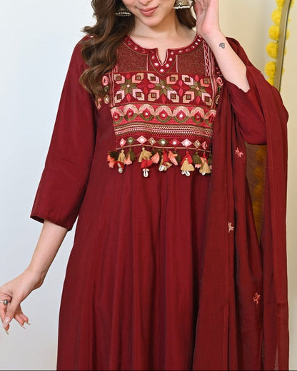 Trending Embroidered Anarkali Cotton Kurta