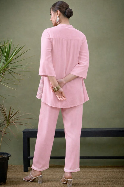 Elegant Embroidered Cotton Co-ord Set
