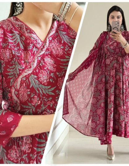 Premium Jaipuri Anarkali Cotton Kurta Set
