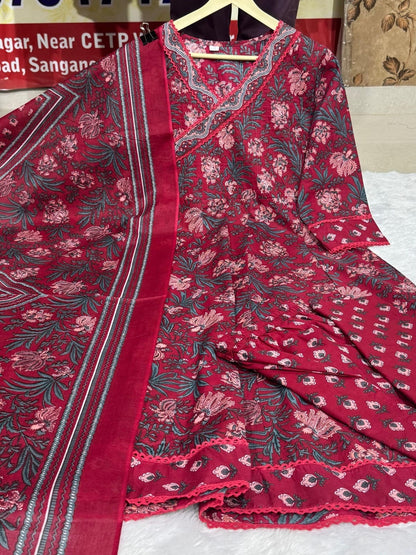 Premium Jaipuri Anarkali Cotton Kurta Set