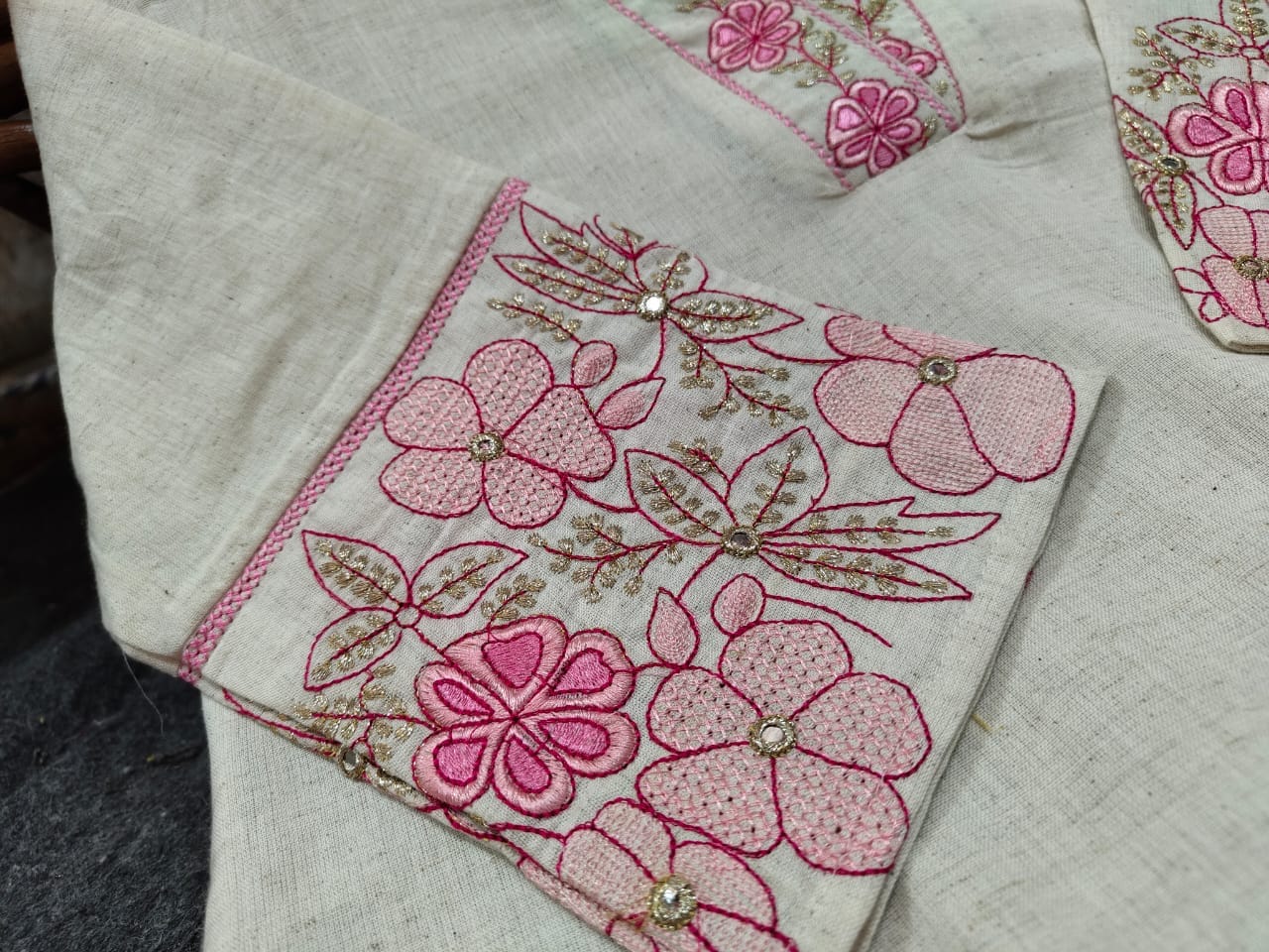Gorgeous Pink Cotton Kurta Set With Printed Dupatta