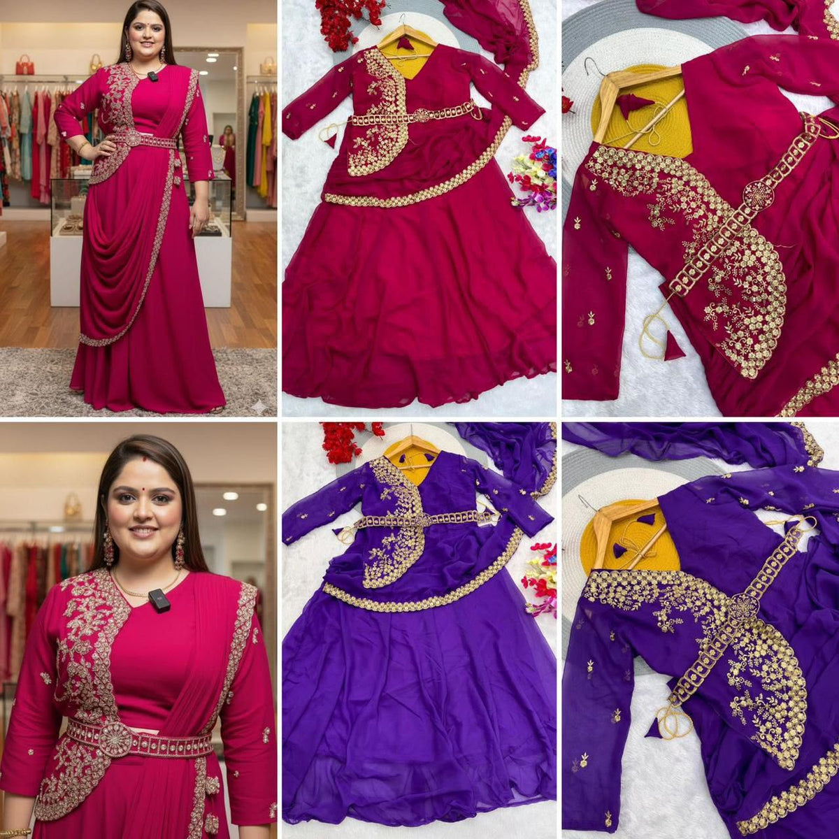 Stunning Designer Saree and Jacket-Style Blouse Combo