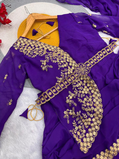 Stunning Designer Saree and Jacket-Style Blouse Combo