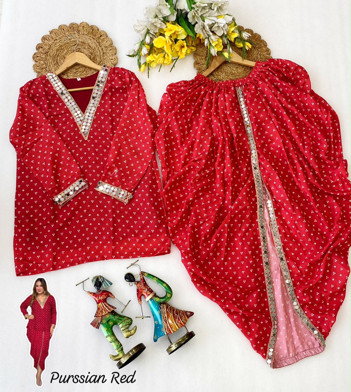 Stylish Muslin Silk Dhoti Co-Ord Set