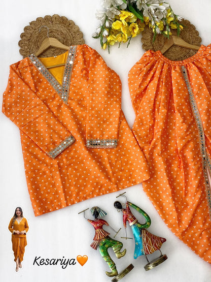 Stylish Muslin Silk Dhoti Co-Ord Set
