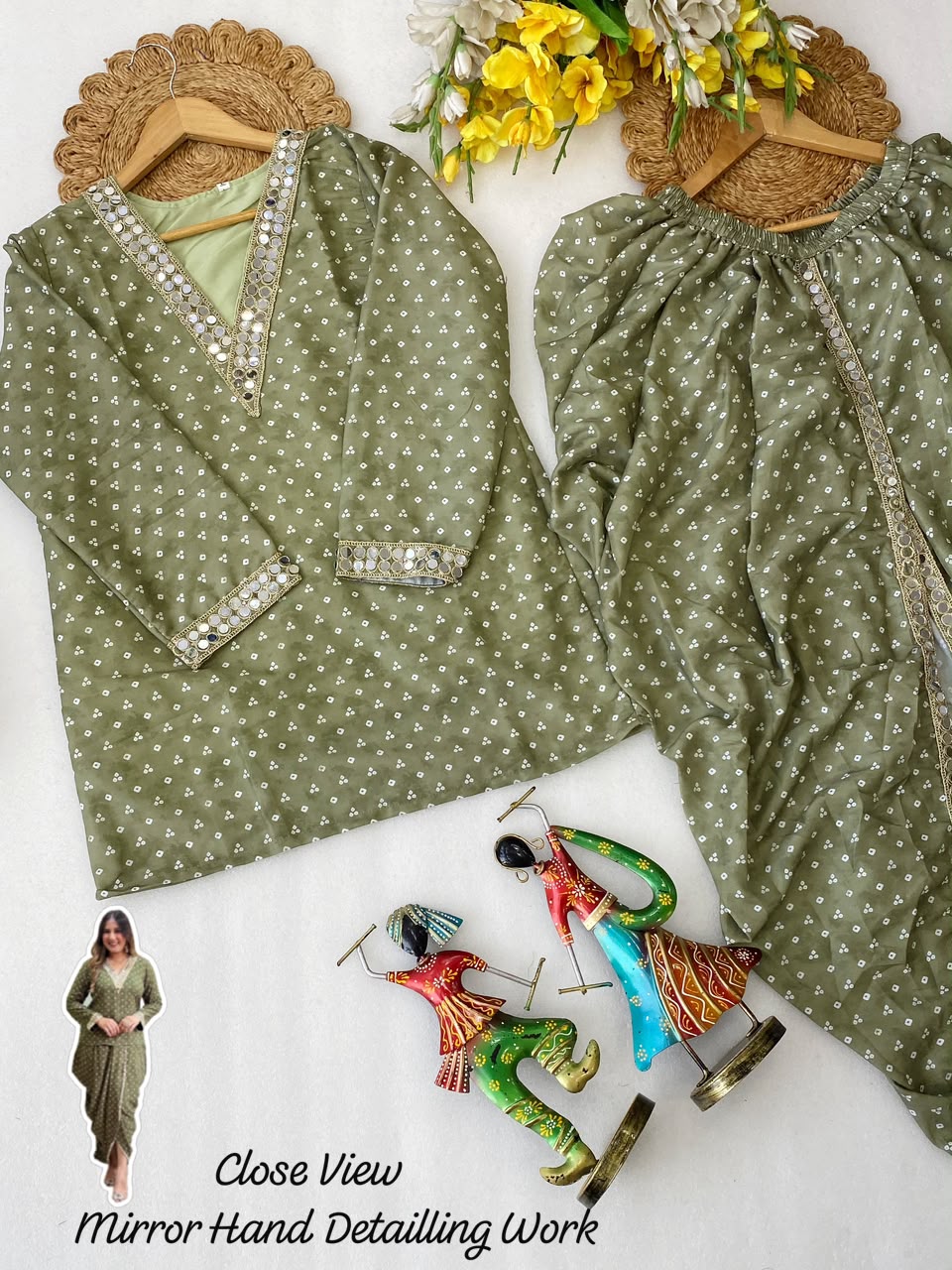 Stylish Muslin Silk Dhoti Co-Ord Set
