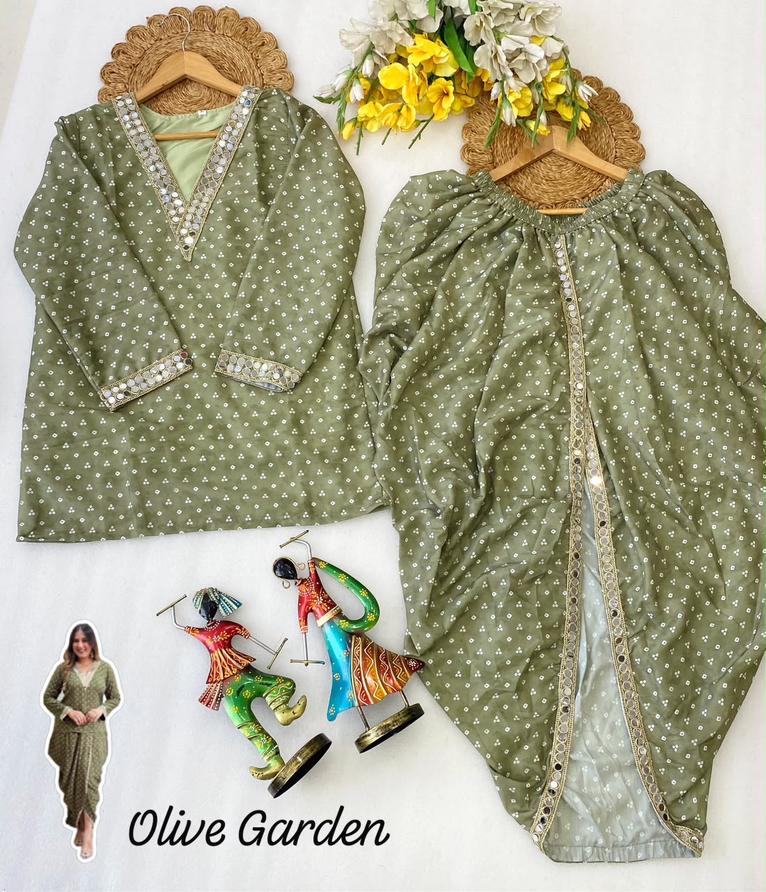 Stylish Muslin Silk Dhoti Co-Ord Set