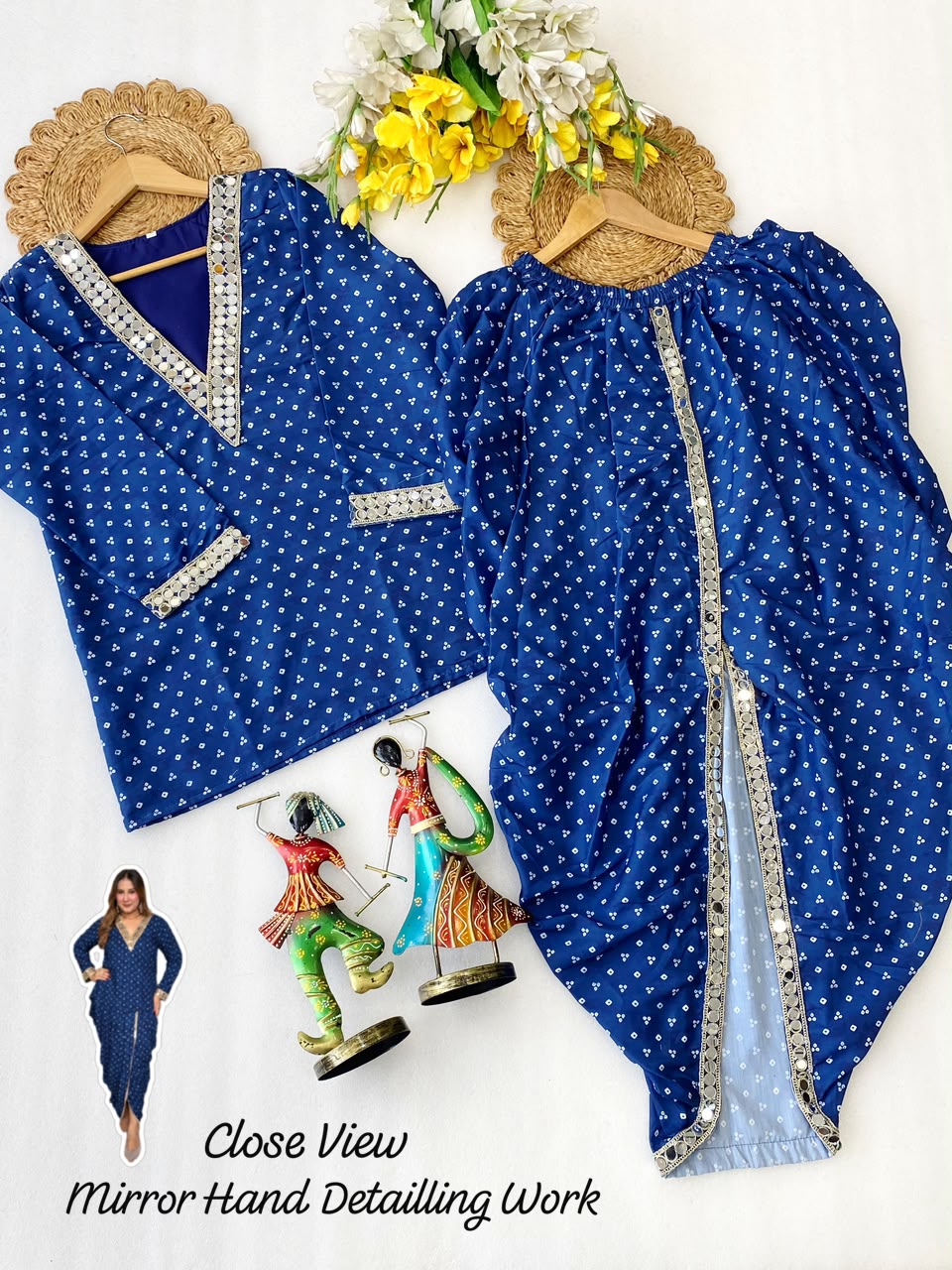 Stylish Muslin Silk Dhoti Co-Ord Set