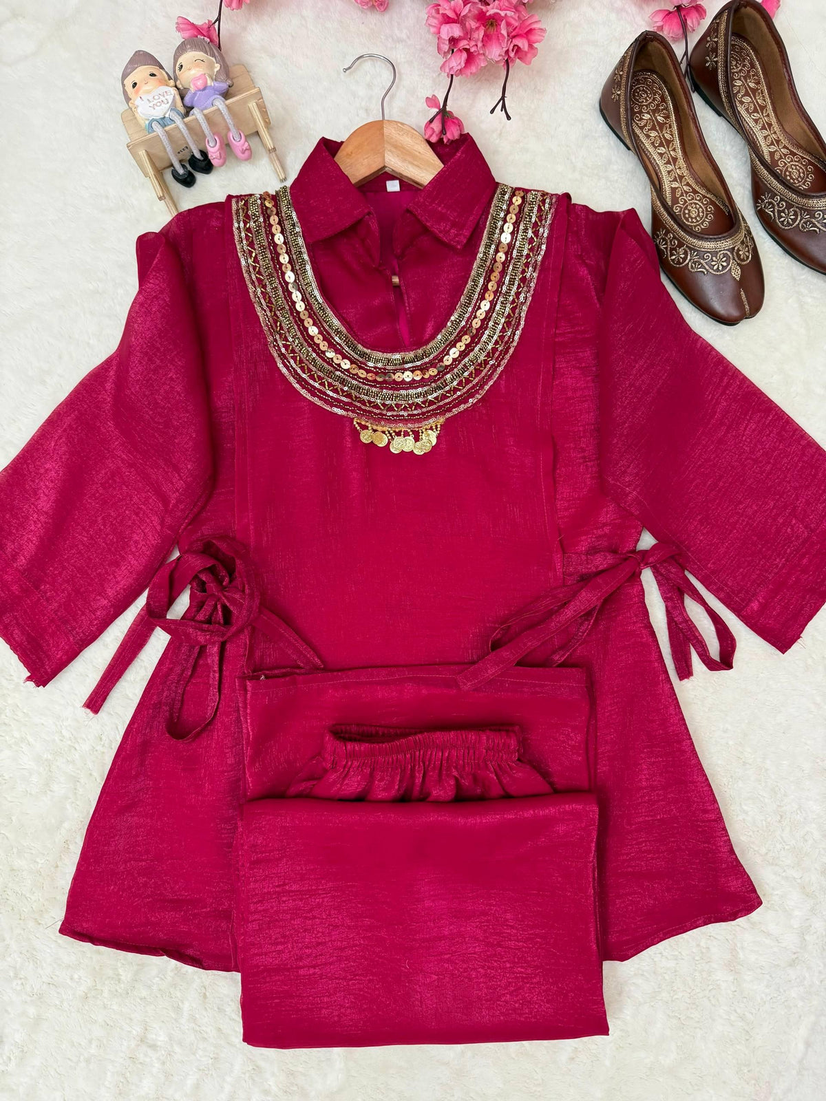 Viral 3-Piece Kurti, Koti And Plazzo Co-ord Set