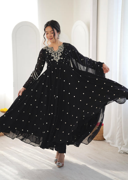Designer Gown Set With Intricate Embroidery