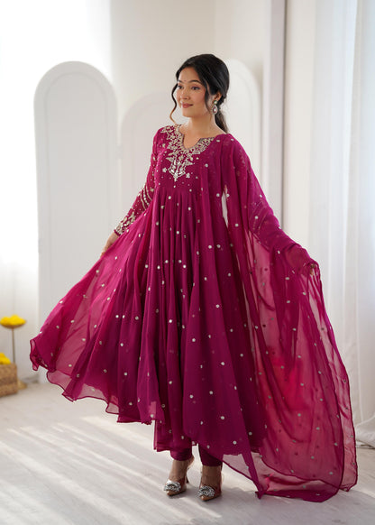 Designer Gown Set With Intricate Embroidery
