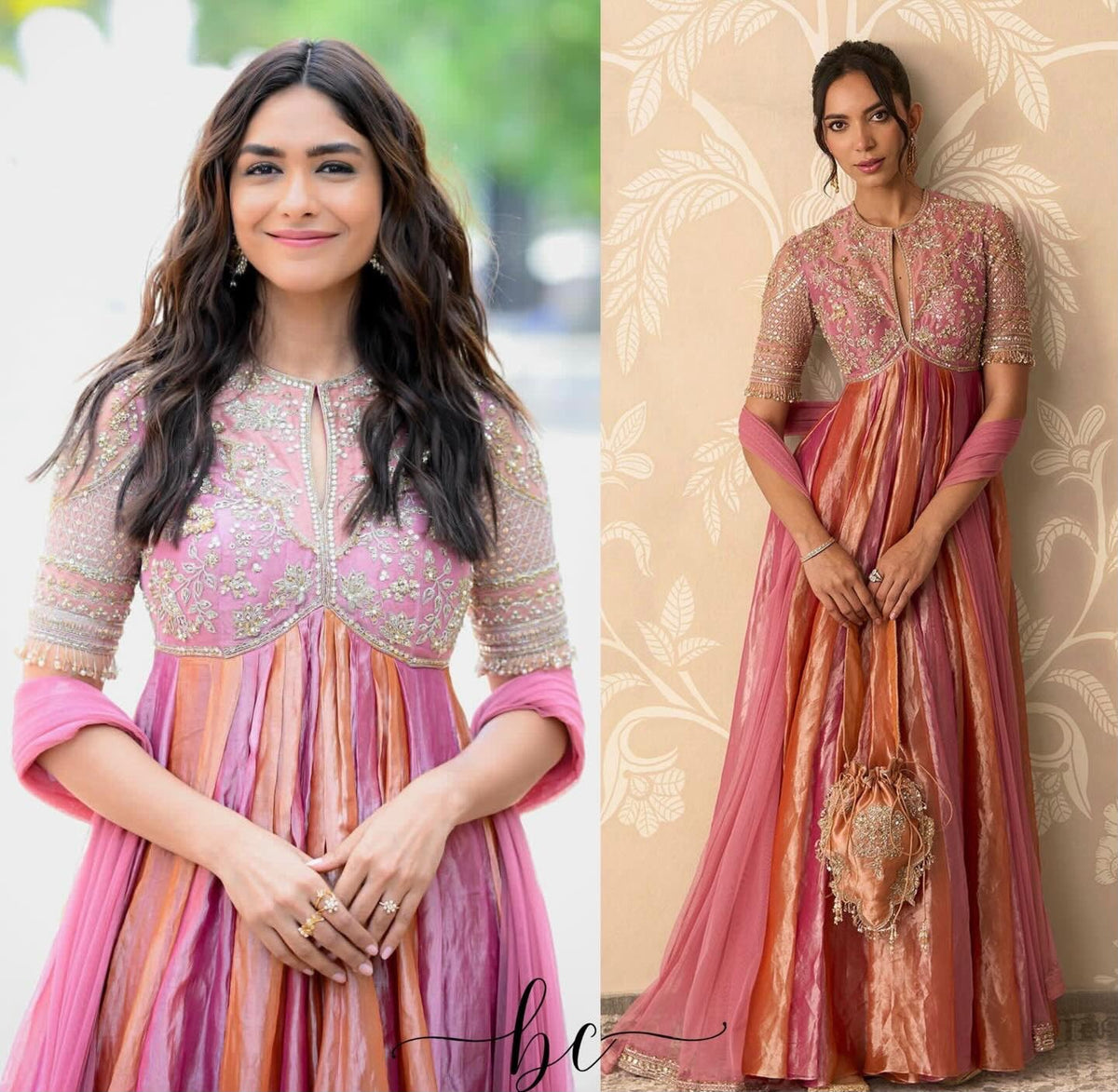 Elegant Embroidered Silk 3-Piece Gown Set
