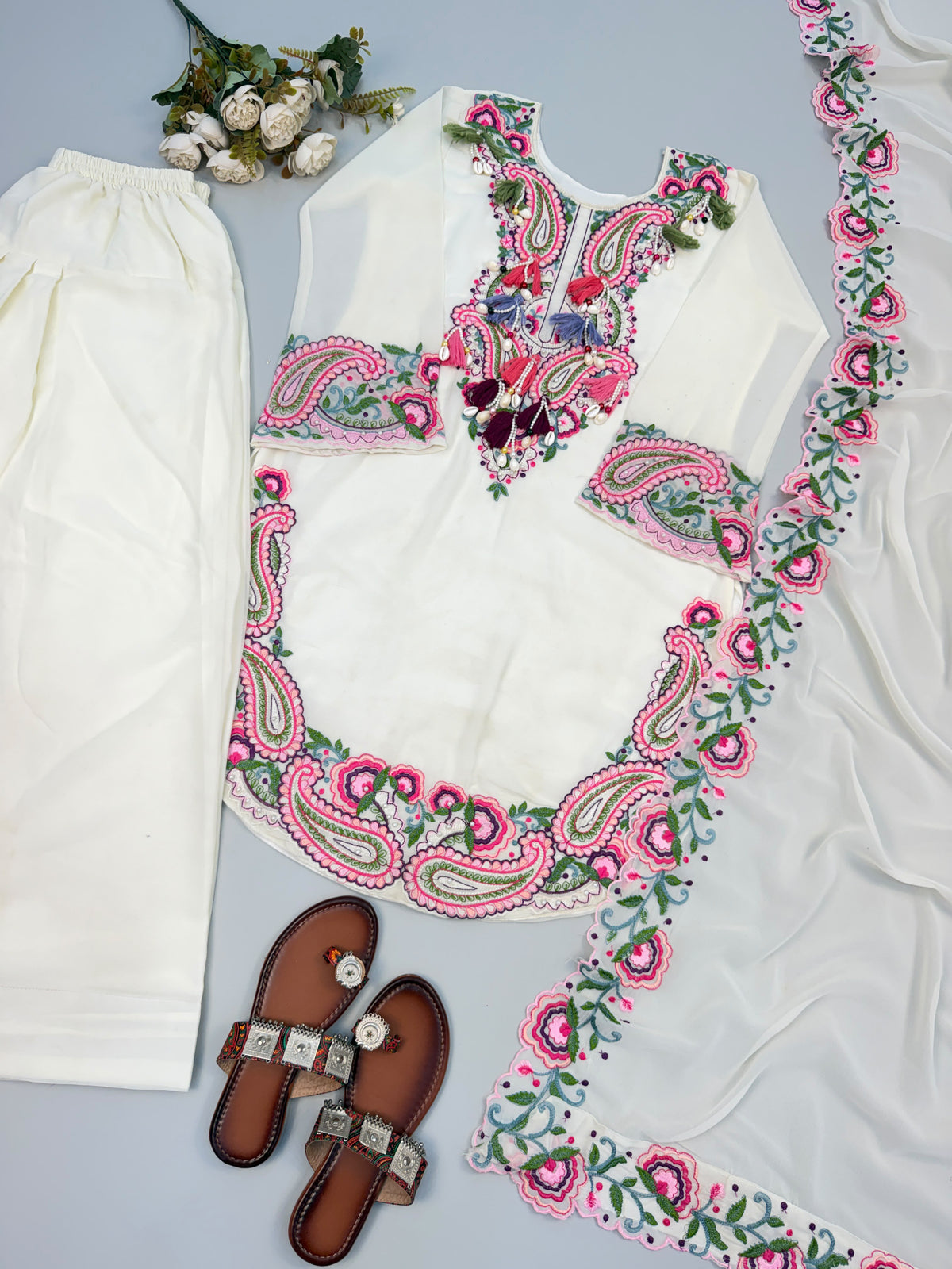 Premium Heavy Georgette Farshi Suit Set