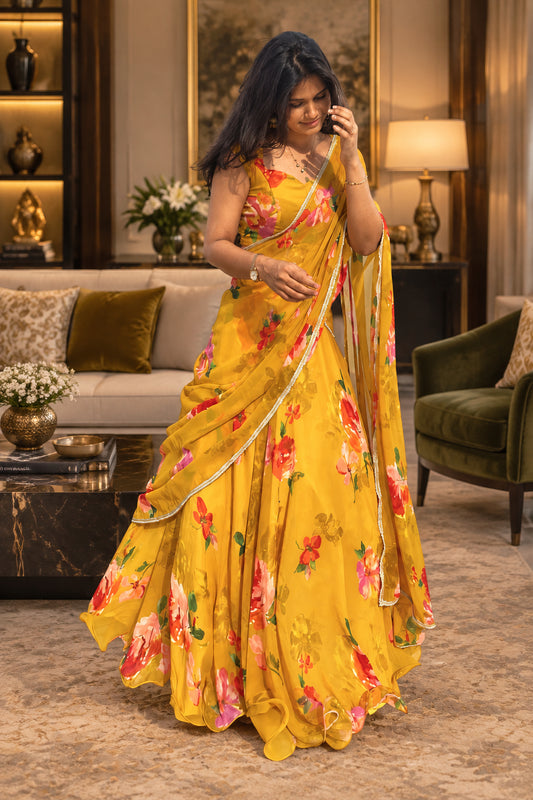 Floral Blooms Lehenga Choli Set