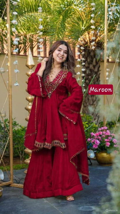 Most Trending Aliya Cut Kediya Style Plazzo Set