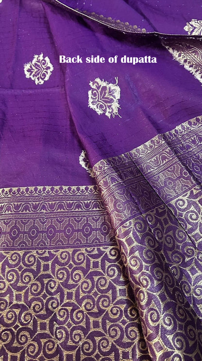 Royal Purple Beautiful Heavy Zari Suit Set