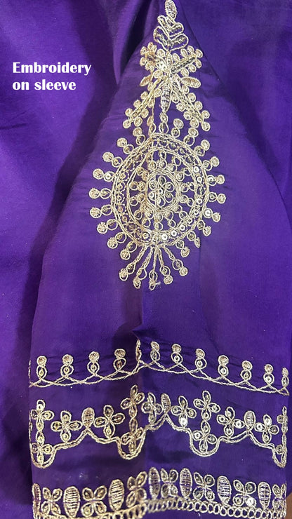 Royal Purple Beautiful Heavy Zari Suit Set