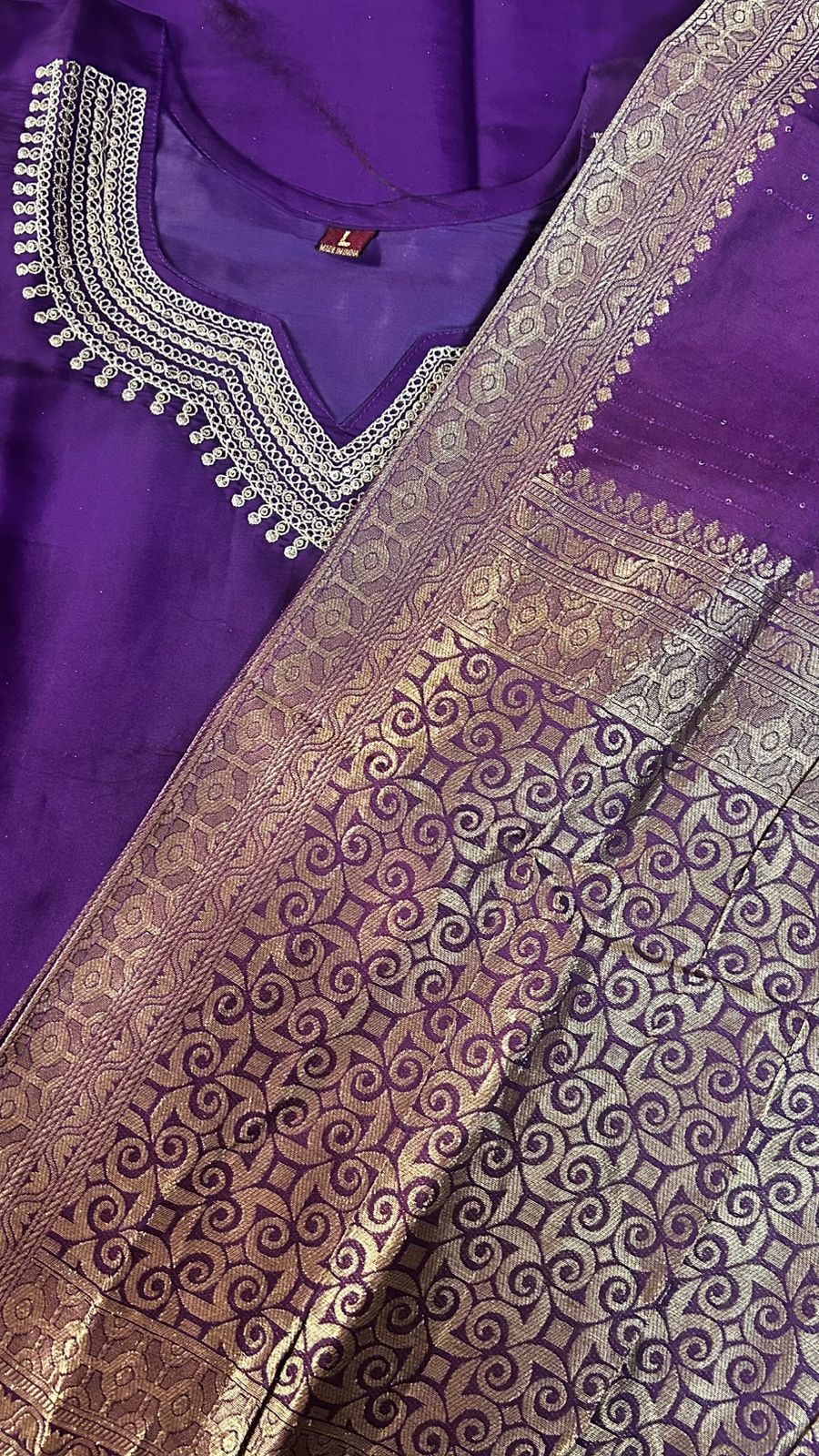 Royal Purple Beautiful Heavy Zari Suit Set